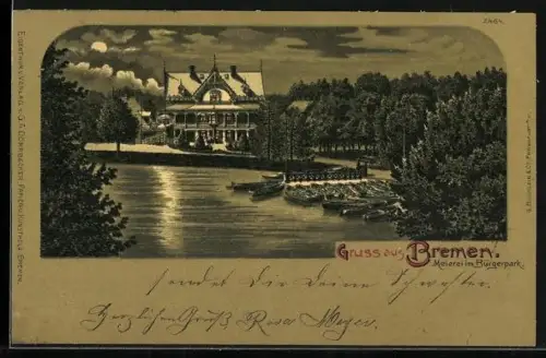 Mondschein-Lithographie Bremen, Meierei im Bürgerpark