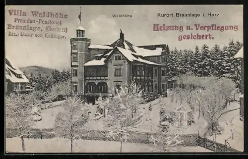 AK Braunlage i. Harz, Villa Waldhöhe, Fremden-Pensionat, Bes. Oscar von Kallinger