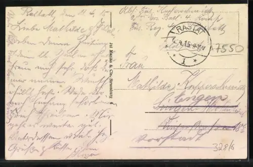 AK Rastatt, Schlossstrasse mit Wohngebäuden