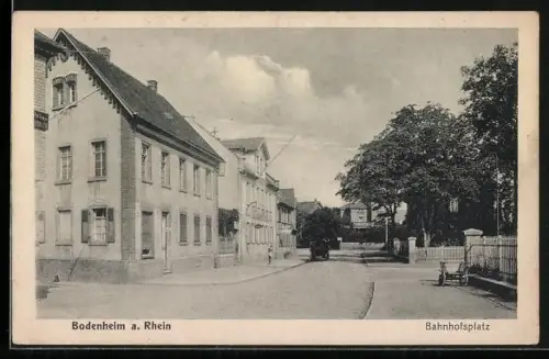 AK Bodenheim am Rhein, Bahnhofsplatz