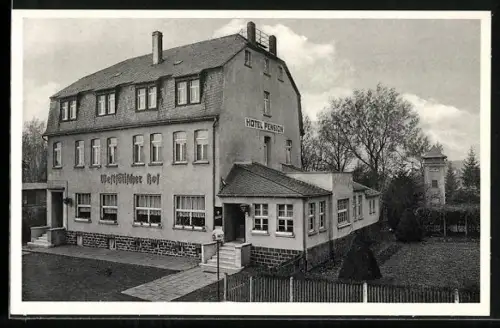 AK Strassenhaus /Rengsdorf, Hotel-Pension Westfälischer Hof, Bes. Heinrich Schuh, Totalansicht