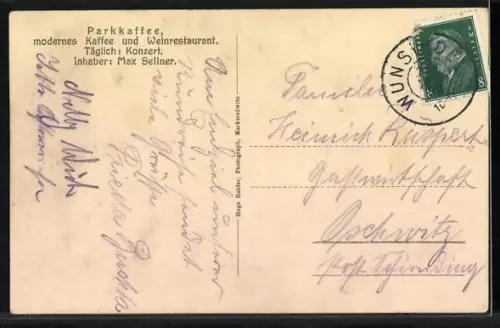 AK Marktredwitz, Parkkaffee, Innenansicht, Bes. Max Sellner