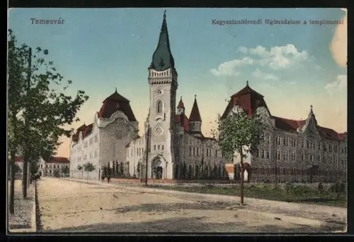 AK Temesvár, Kegyestanitórendi fögimnázium a templommal