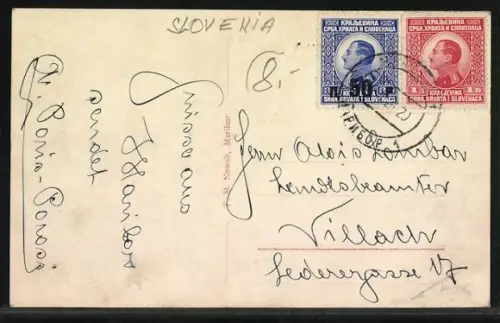 AK Maribor, Brücke mit Ortspanorama