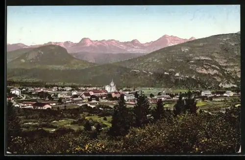 AK Bohinjska Bistrica, Ortsansicht mit Thiglavom