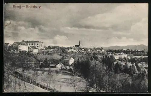 AK Kranj, Ortsansicht mit Kirche