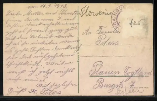 AK Kranj, Ortsansicht mit Kirche