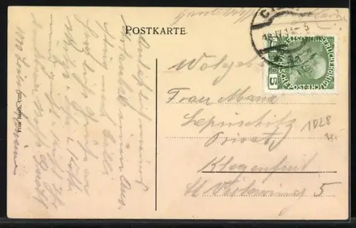 AK Cilli, Ortsansicht aus der Vogelschau