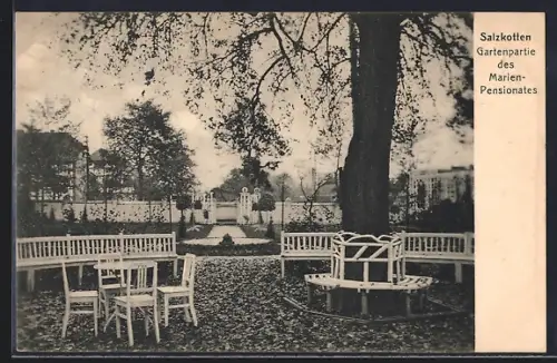 AK Salzkotten, Marien-Pensionat, Gartenpartie