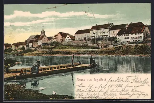 AK Jagstfeld, Bad-Hotel Jagstfeld mit Fähre