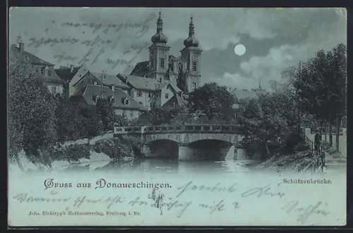 AK Donaueschingen, Teilansicht mit der Schützenbrücke