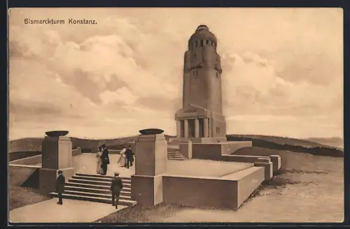 AK Konstanz, Blick zum Bismarckturm