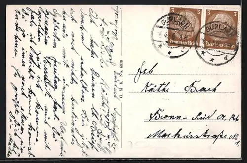 AK Durlach, Strasse mit Säulendenkmal, Kreuzung, Litfasssäule