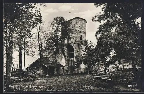 AK Nagold, Ruine Hohennagold, mit Treppenaufgang