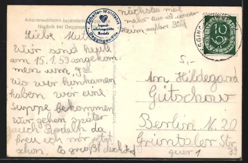 AK Nordalb /Deggingen, AWO-Jugenderholungsstätte mit Umgebung aus der Vogelschau