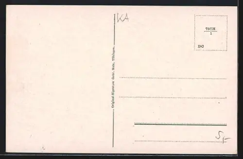 Künstler-AK Welzheim, Welzheimer Wald, Klingenmühle, Panorama mit Wanderer