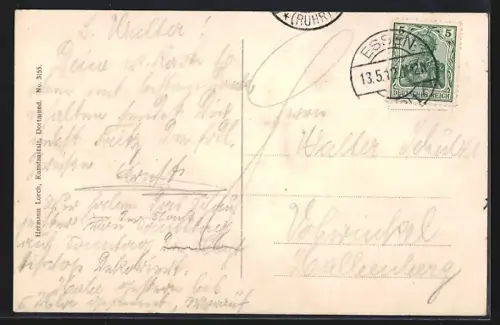 AK Essen a. d. Ruhr, Blick auf den Marktplatz mit der Kgl. Baugewerkschule