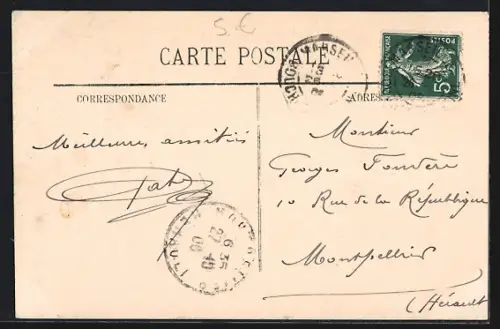 AK Marseille, La Cannbiere et les tramways, Strassenbahn