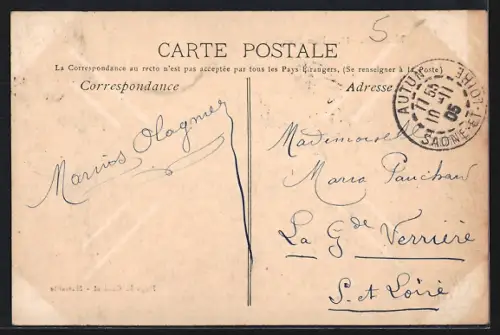 AK Marseille, Rue Noailles, Strassenbahn