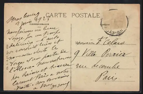 AK Strasbourg, Place Kléber, Strassenbahn