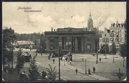 AK Amsterdam, Haarlemmerpoort, Strassenbahn