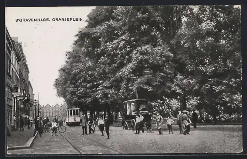AK s`Gravenhage, Oranjeplein, Strassenbahn