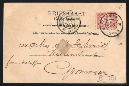 AK Amsterdam, Dam, Strassenbahn