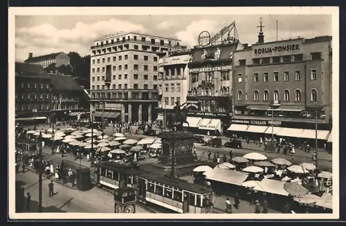 AK Zagreb, Jelacicev trg, Strassenbahn