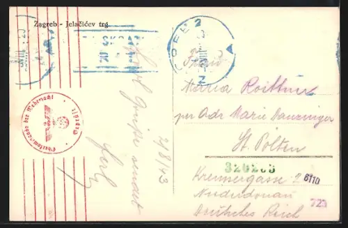 AK Zagreb, Jelacicev trg, Strassenbahn