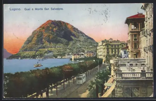 AK Lugano, Quai e Monte San Salvatore, Strassenbahn