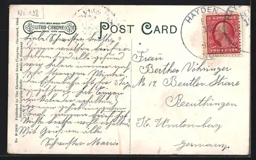 AK Cleveland, Ohio, Superior St. Viaduct looking West, Strassenbahn