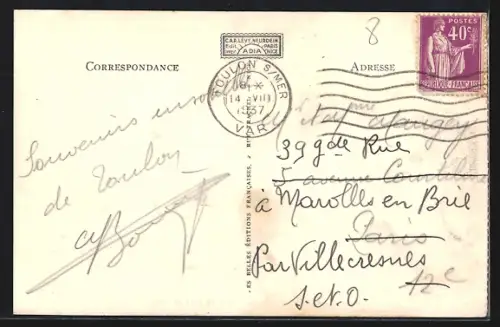 AK Toulon, Le Boulevard de Strasbourg, Strassenbahn