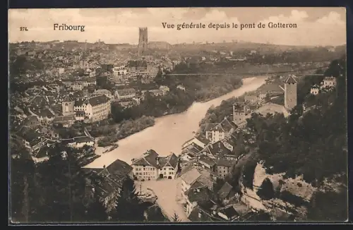 AK Fribourg, Vue generale depuis le pont de Gotteron