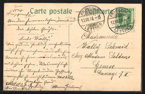 AK Fribourg, Vue generale depuis le pont de Gotteron