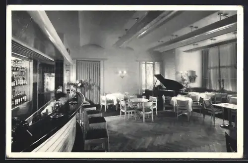 AK Montreux, Hotel Belmont, Bar mit Theke u. Flügel