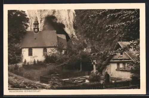 AK Solothurn, Einsiedelei mit Einsiedler u. Kirche