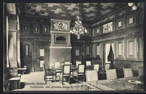 AK Basel, Rathaus, Vorzimmer des grossen Rates