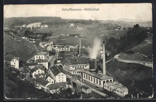 AK Schaffhausen, Strassenpartie mit Fabrik im Mühlethal