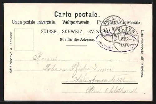 AK Andermatt, Panorama und Hotel Bellevue