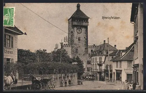 AK Rheinfelden, Strassenpartie mit Gasthaus