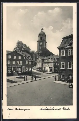 AK Bad Salzungen, Marktplatz mit Kirche