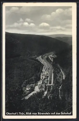 AK Oberhof i. Thür., Blick vom Bärenstein auf den Bahnhof