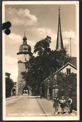 AK Arnstadt, Riedtor und Jakobsturm
