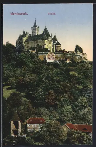 AK Wernigerode, Teilansicht mit Schloss