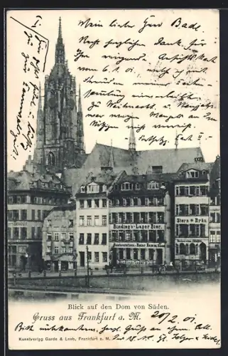 AK Alt-Frankfurt, Blick auf den Dom von Süden