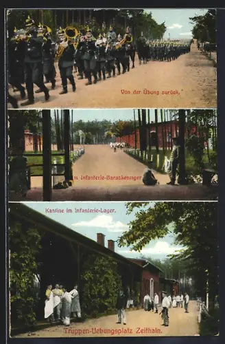 AK Zeithain, Blick auf den Truppen-Übungsplatz mit Aufmarsch der Soldaten