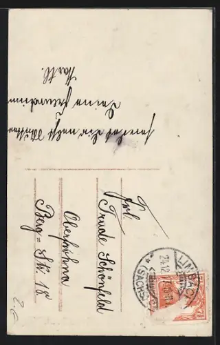 Foto-AK EAS Nr. 4825/6: Frau im Kleid mit Tannenzweigen, Weihnachtsgruss