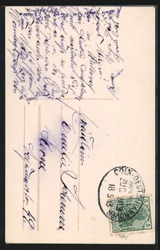 Foto-AK EAS, 9561 /2, junge Frau mit Kleid und Blumenvase, Ich weiss ein Herz!