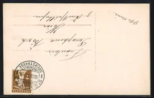 Foto-AK EAS Nr. 8465/1: Kleines Kind mit Plüschferkeln, Neujahrsgruss