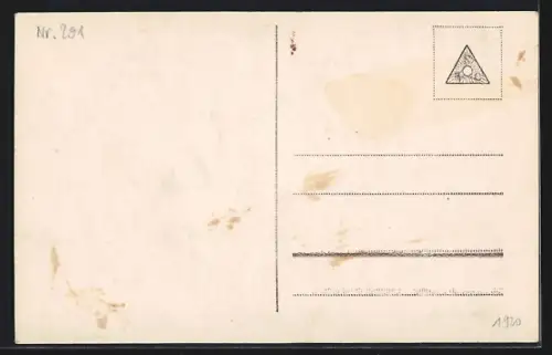 Foto-AK EAS Nr. 5451/1: Liebespaar im Park, Pfingstgruss